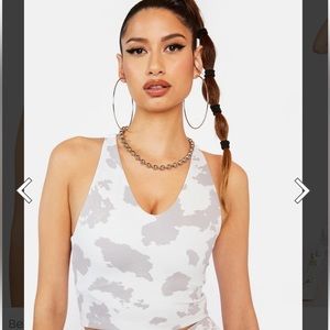 Beach Riot Sport Ruby Top Taupe Cow NWT